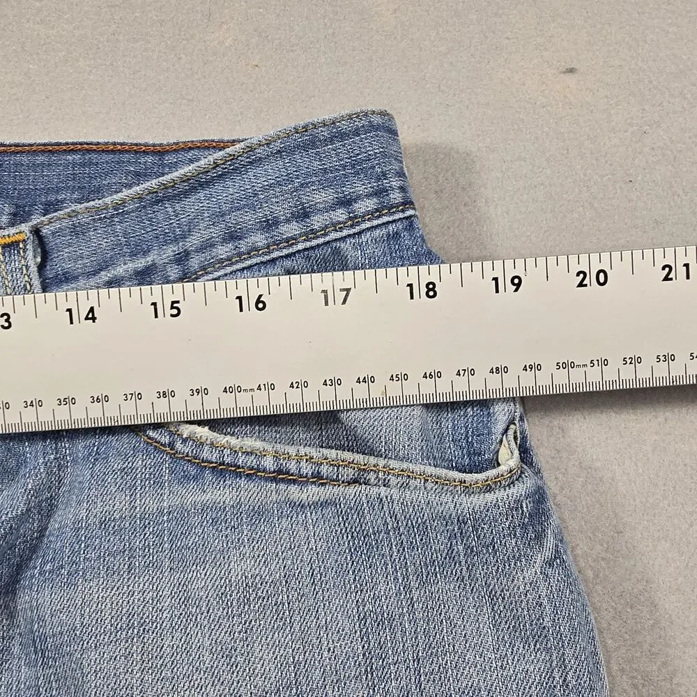 Levi's Jeans Mens 36x30 Blue 559‎ Relaxed Straight Cut Off Raw Hem Distressed